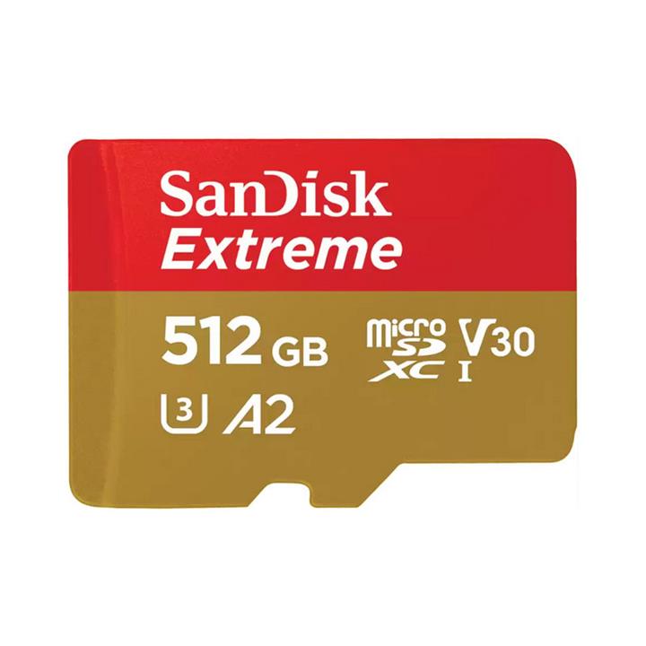 کارت حافظه microSDXC سن دیسک  مدل Extreme کلاس A2 استاندارد UHS-I U3 سرعت 190MBps ظرفیت 512 گیگابایت